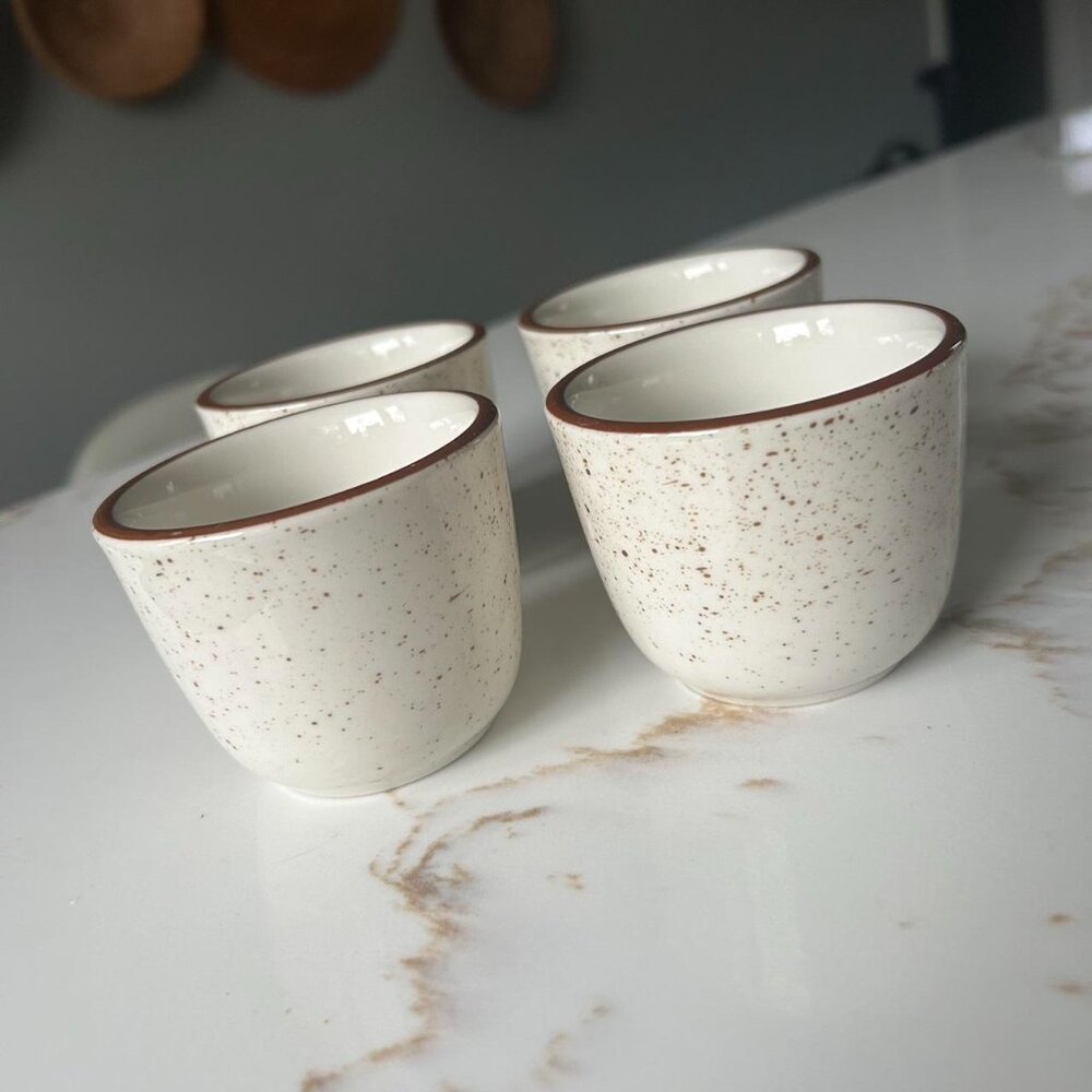 Set of 4 Speckled Ceramic Cups